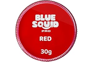 Blue Squid PRO Peinture du Visage - Rouge classique (30gm), Fournitures professionnelles de maquillage à base d'eau pour adultes, enfants et SFX