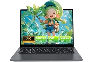 Auusda Celeron N5105 laptop 14", rozdzielczość 2560 x 1440 (do 2,9 GHz), 8 GB DDR4 256 GB SSD, notebook studentowy/biznesowy z funkcją rozpoznawania odcisków palców, HDMI, USBx2, Micro SD,