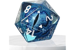 DUQULLE Dés Oeil De Dragon, Dés Longan Oeil Magique 20 Faces, Dés Longan en Résine Polyédrique, Dés De Globe Oculaire De Couleur Brillante pour Jeux De Table Jeux Interactifs Donjons-et-Dragons Accessoires