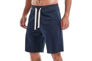 Amy Coulee Mens Cotton Shorts Casual Sports Shorts with Pockets Athletic Workout Shorts