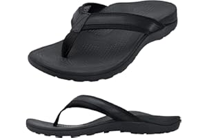 Thearches Herren Orthopädische Sandalen Zehentrenner Fußgewölbe Stütz Flip Flops, Plantarfasziitis Plattfüße, Fersen und Fußschmerzlinderung, Leicht und Rutschfest Stützende Bogen Strand Sandale