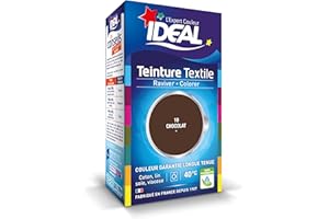SANYTOL IDEAL - Teinture Tissus Liquide Mini 10 Chocolat - 40 ml + 1 Dose de Fixateur 50 g - Teinture Textile Longue Tenue - Coton, Lin, Soie, Viscose - Efficace dès 40°C - Fabrication Française