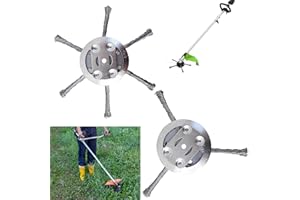 DONGZQAN 2 Stück Stahldraht Rasentrimmer, Unkrautbürste Für Rasentrimmer, Freischneider Zubehör, Unkrautbürste für Akku Rasentrimmer für Garten-Rasentrimmerkopf-Rasenmäher-Elektrowerkzeug (3 Kopf+6 Kopf)