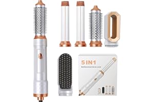 LIROPAU Zestaw szczotek z ciepłym powietrzem, 1000 W, minus Lonen, wielofunkcyjna lokówka do włosów z automatyczną lokówką, szczotka do prostowania włosów, szczotka termiczna dla kobiet, suszenie, prostowanie