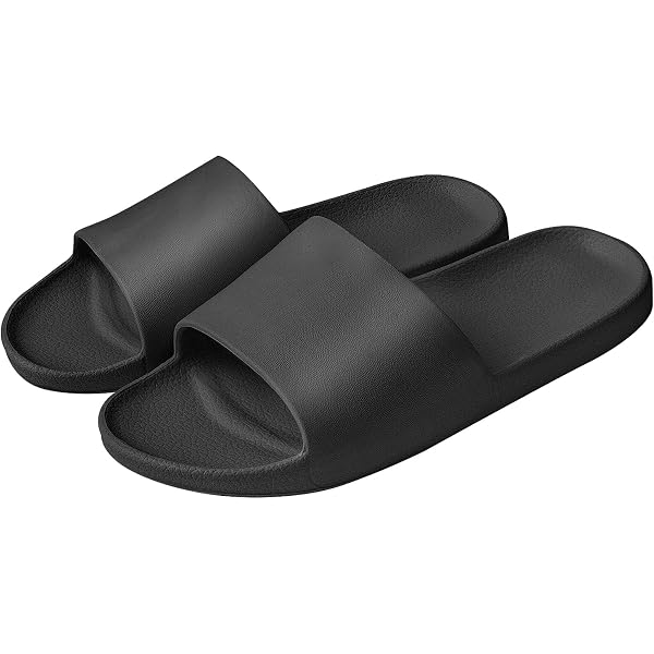 APIKA Pantoufles Antidérapantes Hommes Femmes Intérieur Extérieur - Semelle Mousse Souple Noir 36/37 EU