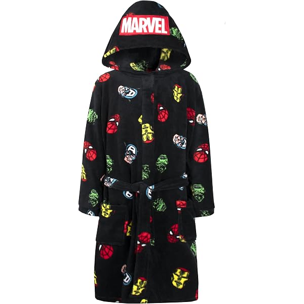 Accappatoio Ufficiale Marvel Spider-Man (Into The Spider-Verse) Per Bambini - Taglia 6 Anni, Rosso E Nero