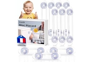 NEDIT Bloc placard Bebe (10 Pièces) Sécurité Enfant - Bloque Porte Placard Fenêtre - Protection Sécurite Domestique - Sécurité Serrures Enfant Garantie - Société Française