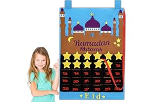 QUNKUN Calendario Eid Conto Rovescia 2023, Decorazioni Ramadan, Decorazioni Ramadan per Bambini, Eid Mubarak Countdown Calendario, Ramadan Countdown Calendar per Decorazione Del Ramadan e Regalo
