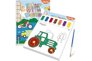 AluAbi Water Colouring Book for Children, Traffic Water Painting Books, Watercolour Paint Paper Set for Kids, Magic Painting Colouring Book, Art and Crafts Gift for Drawing