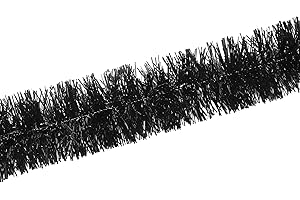 BLUELVES Weihnachtsgirlanden, 4pcs Lametta Weihnachtsbaum, 2m Lametta Girlande, Lametta Girlande Weihnachten, Weihnachtsdeko Lametta für Weihnachtsbaum Weihnachtsfeier, Geburtstagsparty Dekoration (Schwarz)