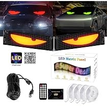 Display LED Programmabile Per Auto Devil Eyes - 120x595 Mm, Controllabile Via App, Impermeabile IP65, Per Messaggi, Emoji E Graffiti
