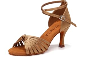 YCALCP Damen Tanzen Schuhe Tanzschuhe Latein Satin Ballsaal Bachata Party Salsa Professionelle Performance Schuhe