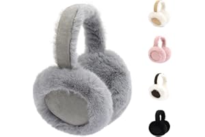 GAJAOUS Winter Ear Warmers, Fluffy Warm Earmuffs Ear Covers Cold Weather, Cute Foldable Outdoor Ear muffs For Women Girls