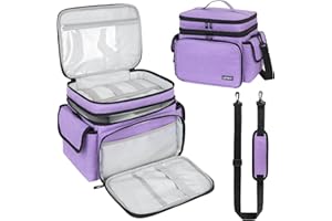 LEFOR·Z Organizer per Articoli da Cucito a Doppio Strato,Scatola Cucito,Borsa Portaoggetti per Accessori da Cucito,Scatola da Cucito da Viaggio Portatile,Cestino da Cucito per Strumenti,Viola(Solo Borsa)