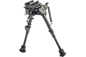 RimFly Bipode para Rifle Airsoft Picatinny Giratorio Ajustable 15-23cm de Caza Universal Rail 20mm con Adaptador + Repuestos con Base Antideslizante Pistola Aire Horquilla Soporte