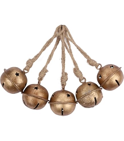 Set 3 Campane Natalizie NARRY CRAFT - Campane Rustiche Vintage Fatte A Mano In Stile Country