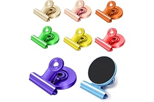 XWCHASA 8 Pack Magnetic Clips, Scratch-Resistant Fridge Magnets, Magnet Metal Clips, Colorful Whiteboard Magnets, Magnets for Whiteboard, Strong Magnets, Notice Board Magnets for Kitchen, Home, Office, School
