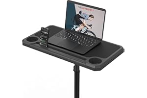 KOM Cycling Indoor Media Display Desk Stand for Indoor Cycling- Perfect for displaying Zwift, Trainer Road, and Wahoo Suf Portable Tripod Bike Desk Display