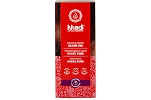 khadi Tinta Naturale per Capelli HENNÉ PURO, intrigante rosso-arancio fino a un intenso e splendente rosso fiamma, 100% vegetale, naturale e vegano, 100 g