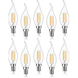 EXTRASTAR Lampadina Filamento LED Fiamma, Attacco E14, 2700K, Giallo caldo, Confezione da 10 Pezzi