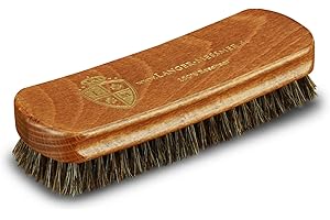 Langer & Messmer - Spazzola per polvere con setole di cavallo, 17 mm, colore: marrone/grigio