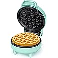 SNAILAR Mini Waffle Maker, 550W Waffle Iron, Ready Indicator Light, Non Stick Coating, Cool Touch Handle, Compact Size, Green