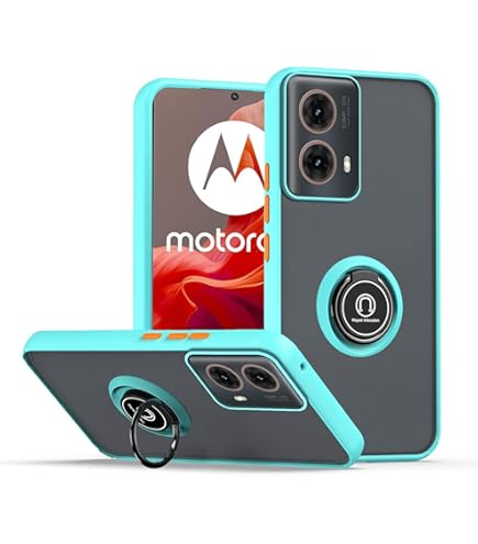 SEAHAI Case For Motorola Moto G54 5G, Ultra Thin Hard Translucent PC Matte Back Soft TPU Silicone Dual Layer Hybrid Shockproof Cover, With Ring Holder Kickstand, Royal Blue