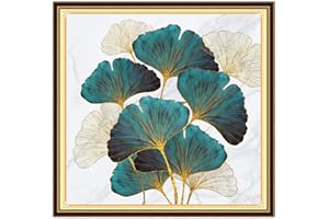 SULISO Kit de broderie Comprend un Manuel en Français, au point de croix Motif facile pour filles Artisanat DMC Kit estampillé 11 carats, Grand carré Ginkgo 50x50cm