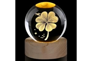 ‎AWARDSEN AWARDSEN 60 mm Kristallkugel Vierblättriges Kleeblatt Glücksbringer, Glückssteine Briefbeschwerer Glaskugel Deko, Crystal Ball Kleine Geschenke
