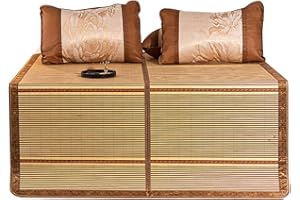 X1NGFU Summer Bamboo Mat Bed,Summer Sleeping Mats,Foldable Cooling Sleeping Pad,Sleeping Mat Cool Pad Subgrass Mattress,Smooth Folding Durable,for Bedroom Double Bed Student (135x195cm/53x77in)