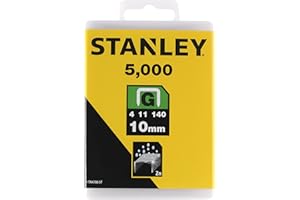 STANLEY Heavy Duty Cable Staples SharpShooter Pack of 5000 Type G 10 mm Resistant and Rustproof 1-TRA706-5T, Packaging May Vary
