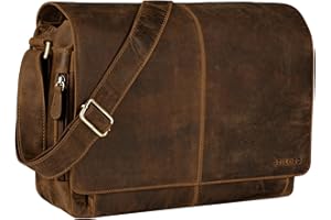 STILORD "Alex Vintage Ledertasche Männer Frauen Businesstasche zum Umhängen 15,6 Zoll Laptoptasche Aktentasche Unitasche Umhängetasche Leder Farbe:cognac - braun