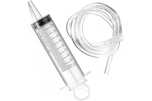 NUANCHU Seringue en Plastique avec Tube Grande Seringue en Plastique avec Tuyau Flexible Grande Seringue de Mesure en Plastique pour Laboratoires Scientifiques, Applicateur de Colle, Expériences