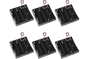 AOICRIE 6 Stück 3.7V 18650 Batteriehalter Gehäuse Kunststoff Akku Aufbewahrungsbox mit Wire Leads(4 Solts), 18650 Akku Gehäuse Spiralfeder, Akkupack 18650 3.7V