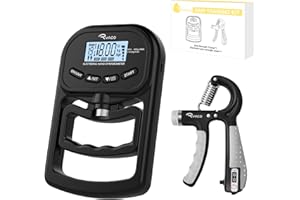 Ryaco Grip Strength Tester With Adjustable Hand Gripper, 396lbs/180kg Digital Hand Dynamometer Grip Strength Trainer Set Electronic Hand Grip Strengthener with LCD Display for Rehab Fitness Home Use