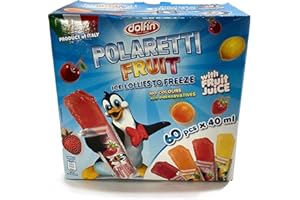 Dolfin Polaretti Fruit Juice Freezer Pops Ice Lollies to Freeze Pack of 60x40ml