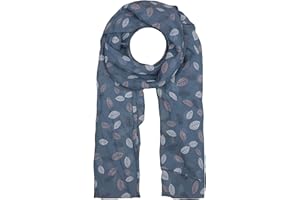 Zwillingsherz Seiden-Tuch Damen mit Blätter Muster - Made in Italy - Eleganter Sommer-Schal für Frauen - Hochwertiges Seidentuch/Seidenschal - Halstuch und Chiffon-Stola Dezent Stilvoll