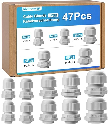 10 Passacavi M16 Nero IP68 - Set Da 10 Pezzi, Per Cavi Da 5-10 Mm, Filettatura M16 X 1.5 - 3
