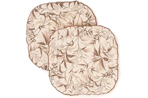 PARAMAISON Cuscini Coprisedia Shabby Chic Ulivo, Set da 2 pezzi, Trapuntato, Imbottito, Fissaggio con 4 Alette, 40x40 cm, Vari Colori