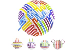 JoyJoyful 3D Sensory Activity Board, DIY Silicone Fidget Toys for Kids Adults, Stress Relief, Calming, Focus, ADHD and Autism, Travel Toys Anxiety Relief for Kids (6 Colors 16 String)