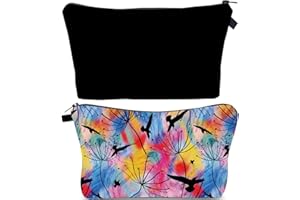 FAVORTALK Cosmetic Bags 2 Pcs Ladies Make Up Bag with Zipper Portable Cosmetic Bags Small Travel Zippered Pouch Bag for Cosmetics Waterproof Make Up Bag, B16811