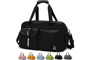 DBPBToU Sac de Voyage pour Homme et Femme, Sac de Sport avec Compartiment pour Chaussures, Travel Bag Imperméable avec Compartiment Humide, Utilisé comme Sac de Gym/Sac de Piscine (Noir)