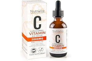 NUTROLIQ ABSORB YOUR WELLNESS BETTER Nutroliq Liposomal Vitamin C Liquid Drops - Vegan Supplements for Men & Women's Health - Helps Boost Immune System - Quick-Absorbing, 2000mg Per Serving, Natural Orange Flavour - 60ml Glass Bottle