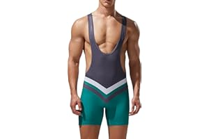 FEOYA Maillots De Lutte pour Hommes sans Manches Simple Confort Respirant Homme Haltérophilie Lutte Combinaison Une pièce Supporters Athlétiques Combinaisons De Sport