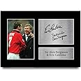 HWC Trading A4 Sir Alex Ferguson & Eric Cantona Gifts Printed Signed Autograph Picture for Football Fans and Supporters