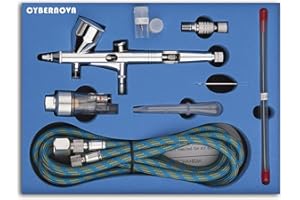 CYBERNOVA SP180K Kit Professional Double-action Trigger Air-paint Control Airbrush WITH 0.2/0.3/0.5mm Needle Air Brush Spray Gun For Makeup Model Nail Body Paint Art