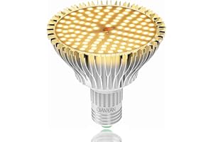 QIANYAN Wärmeres Weiß LED Wachstumslampen, 80W Vollspektrum LED Pflanzenlampe, Upgrade PPFD 300 μmol/s/㎡ Grow Light für Zimmerpflanzen Sämling Garten Blumen