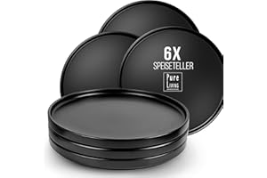 PURE LIVING INTERIOR DESIGN Talerze z kamionki, duże 6 osób, Manhattan, wysokiej jakości zestaw talerzy obiadowych w stylu Urban Style - nadają się do mycia w zmywarce, używania w kuchence mikrofalowej i na zarysowania, stylowy