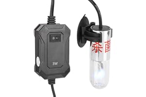 HJZWTS Wandier Lumière UV de minuterie d'aquarium, lumière UV Durable d'aquarium Verre de Quartz de poussière d'aquarium
