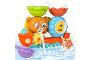 Yokuni Badewannenspielzeug ab 1 2 3 4 Jahr, Badespielzeug Baby mit Zwei leistungsstarken Saugnäpfen, Baby Wasserspielzeug funktioniert ohne Batterien und hält für 1, 2, 3, 4 Jahre alte Boys and Girls